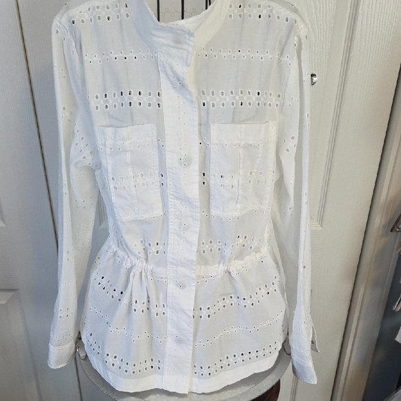 Westport Tops - White Eyelet Women's Top